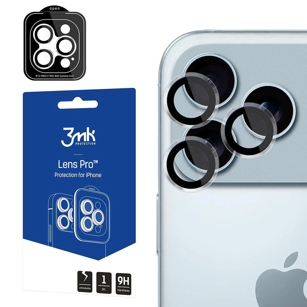 Pellicola protettiva per Fotocamera Posteriore 3MK Protection Pro per Apple iPhone 17 Pro Max / 17 Pro, Vetro Temperato, Trasparente