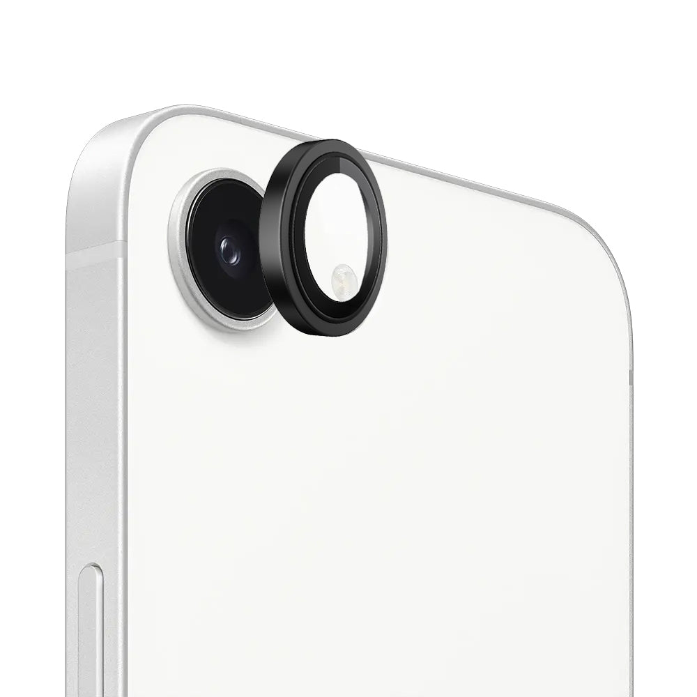 Pellicola protettiva per fotocamera posteriore Blueo Metal Frame per Apple iPhone 17e / 16e, vetro temperato, nero