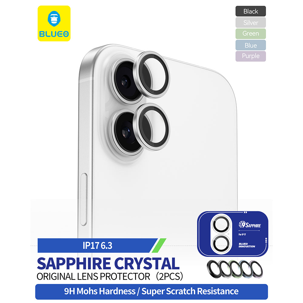 Pellicola Protettiva Posteriore Blueo Sapphire Crystal per Apple iPhone 17, Vetro Temperato, Argento