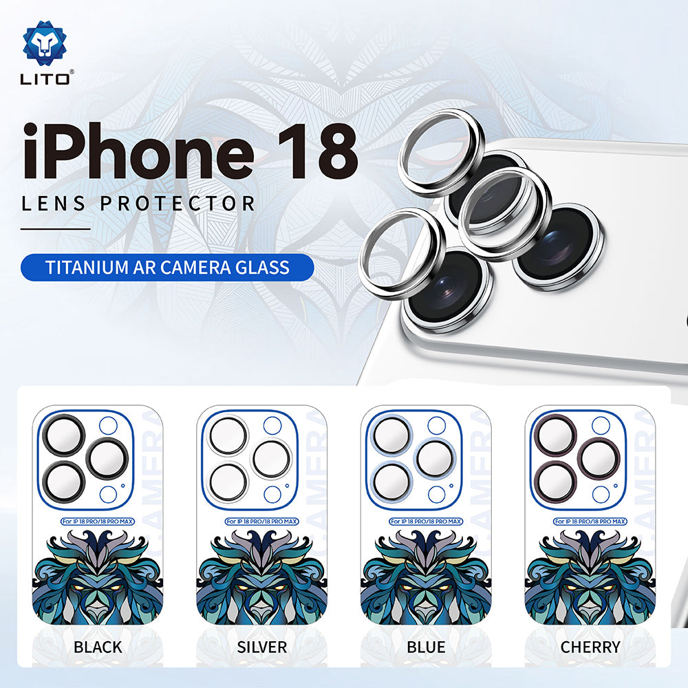 Pellicola protettiva per fotocamera posteriore Lito Titanium AR per Apple iPhone 18 Pro / 18 Pro Max, vetro temperato, argento
