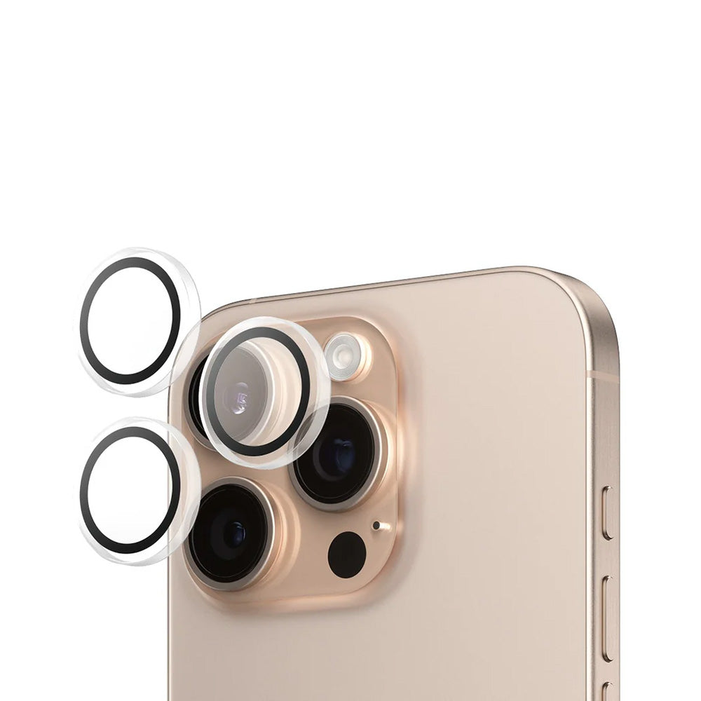 Pellicola protettiva per Fotocamera Posteriore PanzerGlass Hoops per Apple iPhone 16 Pro Max / 16 Pro, Vetro Temperato, Trasparente