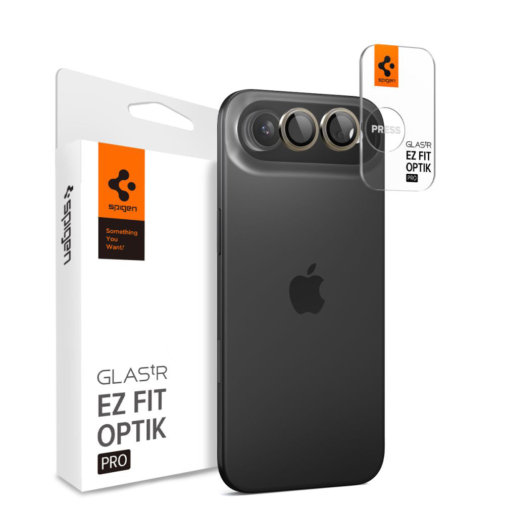 Pellicola protettiva per Fotocamera Posteriore Spigen GlastR EZ FIT Optik Pro per Apple iPhone 17 Air, Vetro Temperato, Set 2 pezzi, Dorata AGL10131