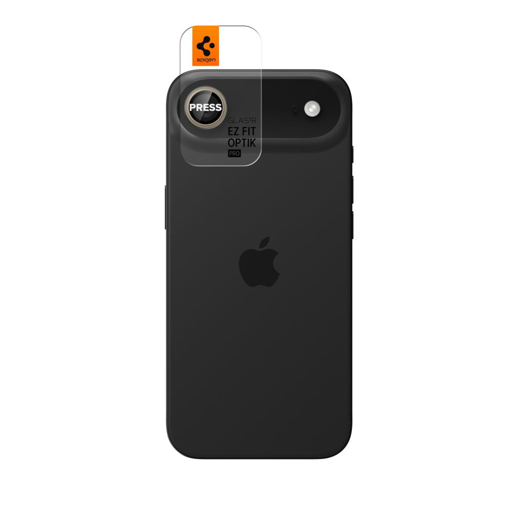 Pellicola protettiva per Fotocamera Posteriore Spigen GlastR EZ FIT Optik Pro per Apple iPhone 17 Air, Vetro Temperato, Set 2 pezzi, Dorata AGL10131