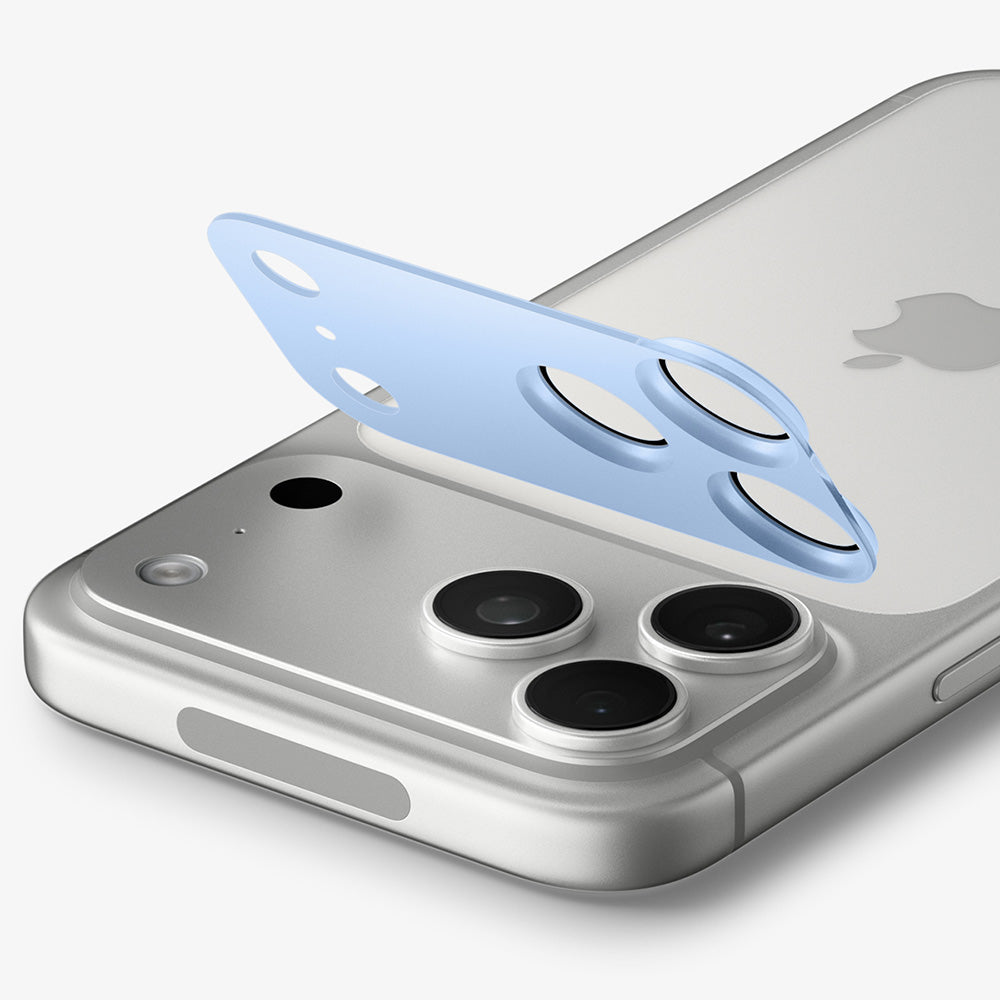 Pellicola protettiva per fotocamera posteriore Spigen GlastR EZ FIT Optik Pro XL per Apple iPhone 18 Pro, vetro temperato, blu AGL12037