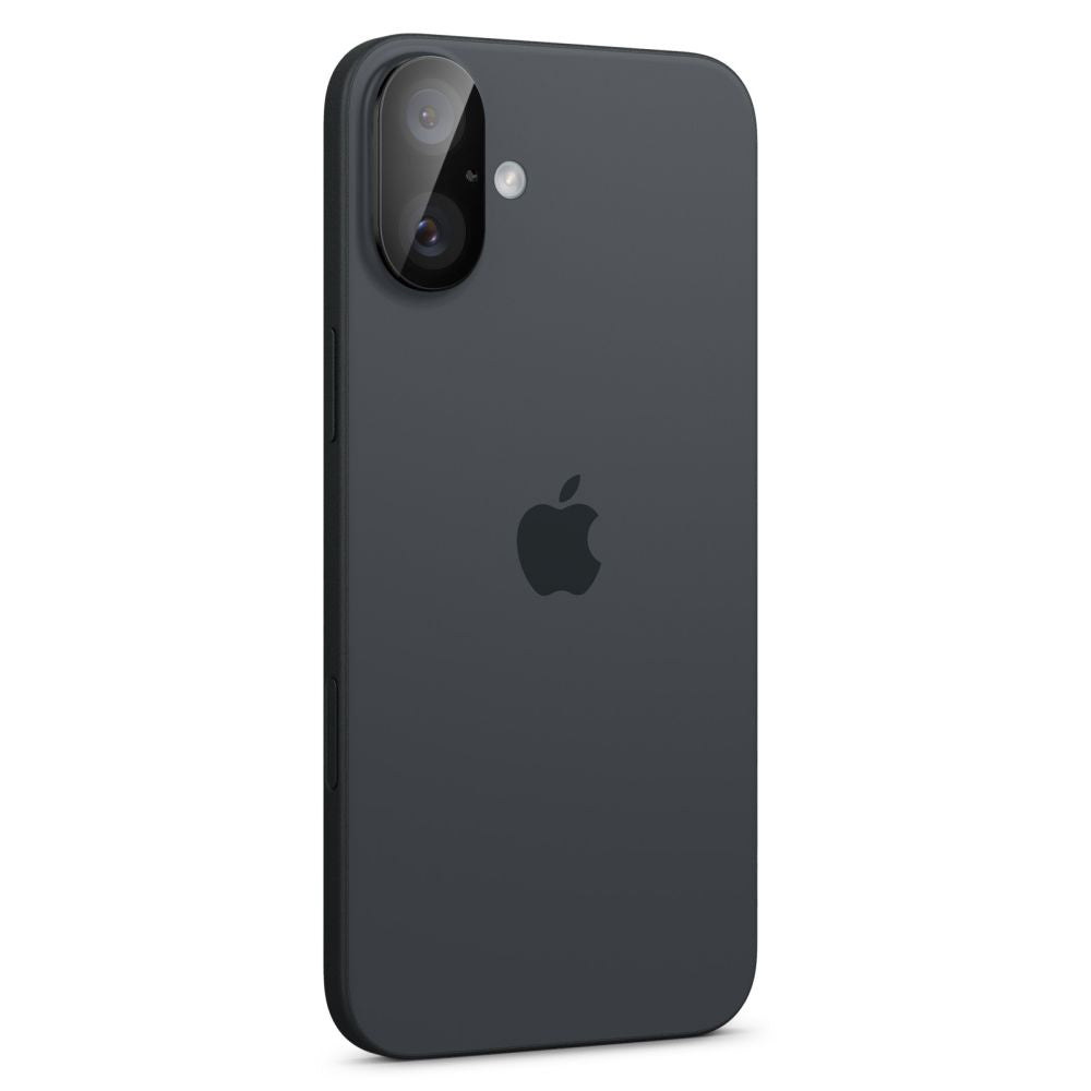 Pellicola Protettiva Posteriore per Fotocamera Spigen GlastR Optik per Apple iPhone 16 Plus / 16, Vetro Temperato, Set 2 pezzi, Nero AGL07922