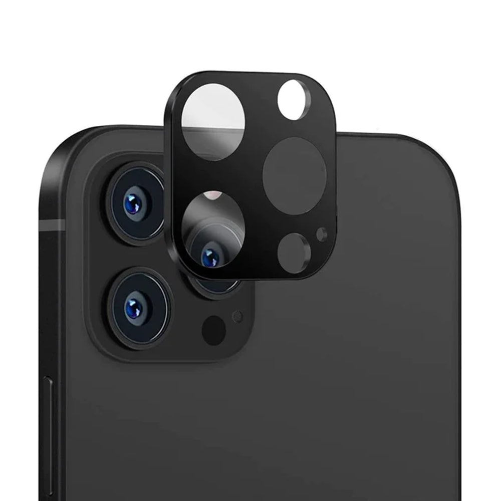 Pellicola protettiva per fotocamera posteriore Techsuit per Apple iPhone 12 Pro Max, vetro temperato, nero