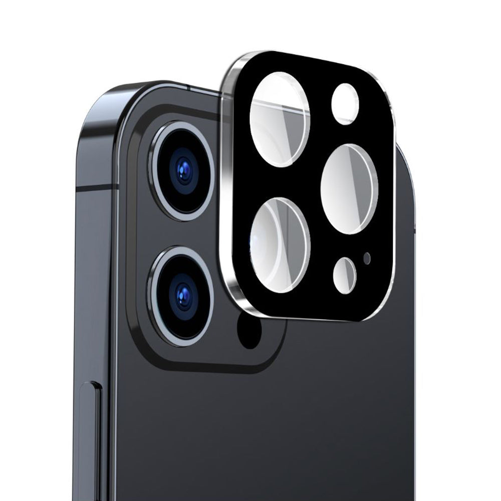 Pellicola protettiva per fotocamera posteriore Techsuit per Apple iPhone 15 Pro Max / 15 Pro, vetro temperato, nero