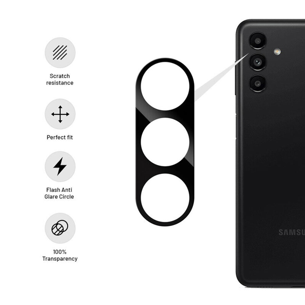 Pellicola protettiva per fotocamera posteriore Techsuit per Samsung Galaxy S24+ S926, vetro temperato, nero