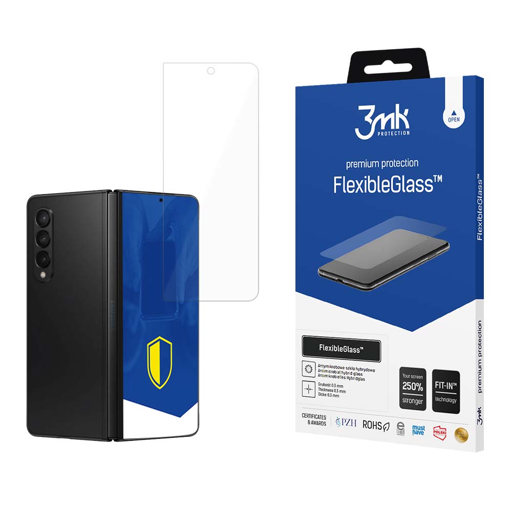 Pellicola Protettiva Esterna Schermo 3MK FlexibleGlass per Samsung Galaxy Z Fold5 F946, Vetro Flessibile, Full Glue