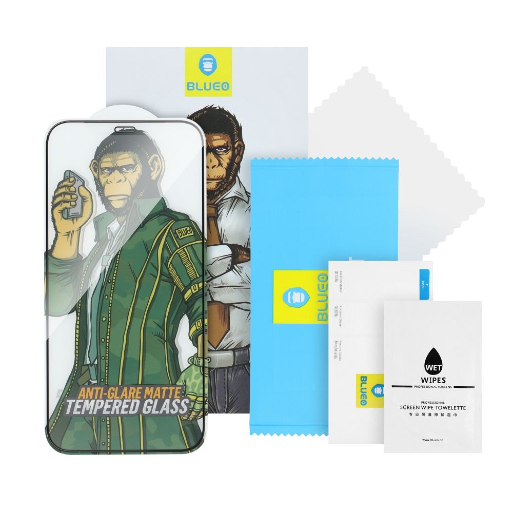 Pellicola Protettiva Schermo Privacy Blueo per Apple iPhone 15 Pro Max, Vetro Temperato, Full Glue, 5D