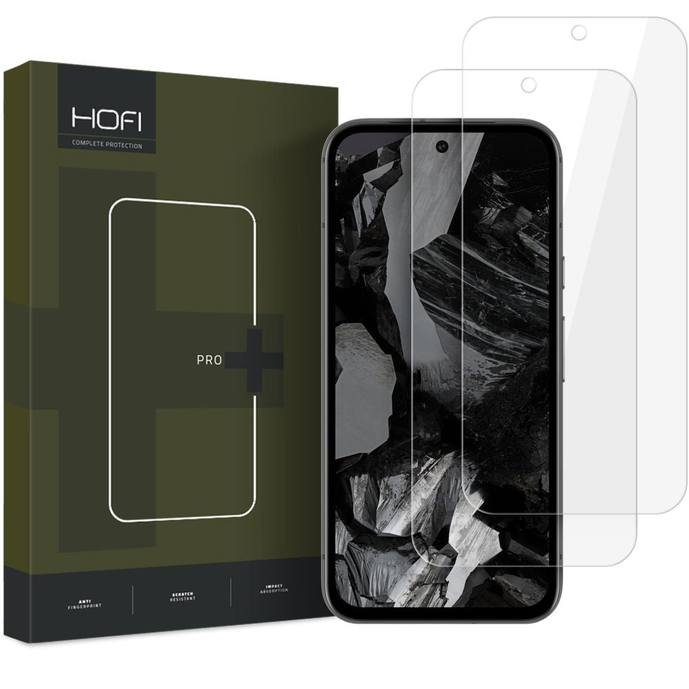 HOFI Glass PRO+ Pellicola protettiva per Google Pixel 9 / 9 Pro, protezione in vetro, colla completa, set 2 pezzi, 2.5D