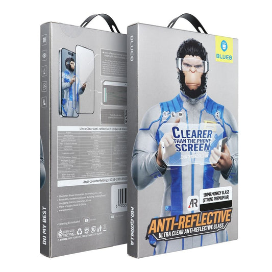 Mr Monkey Glass Screen Protector per Apple iPhone 16 Pro, scudo di vetro, colla completa, 5D, nero