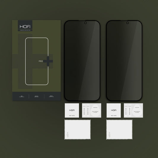 Protezione dello schermo per la privacy HOFI Glass PRO+ per Apple iPhone 16, schermo protettivo, colla completa, 2 pezzi, 2,5D