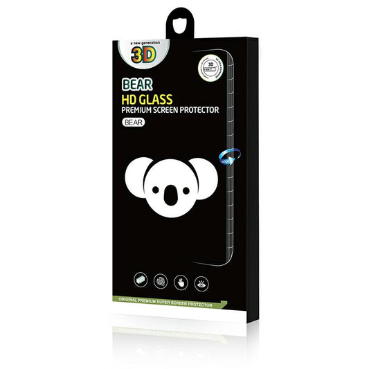 Bear HD Screen Protector for Apple iPhone 16 Pro Max, Tempered Glass, Full Glue, Black