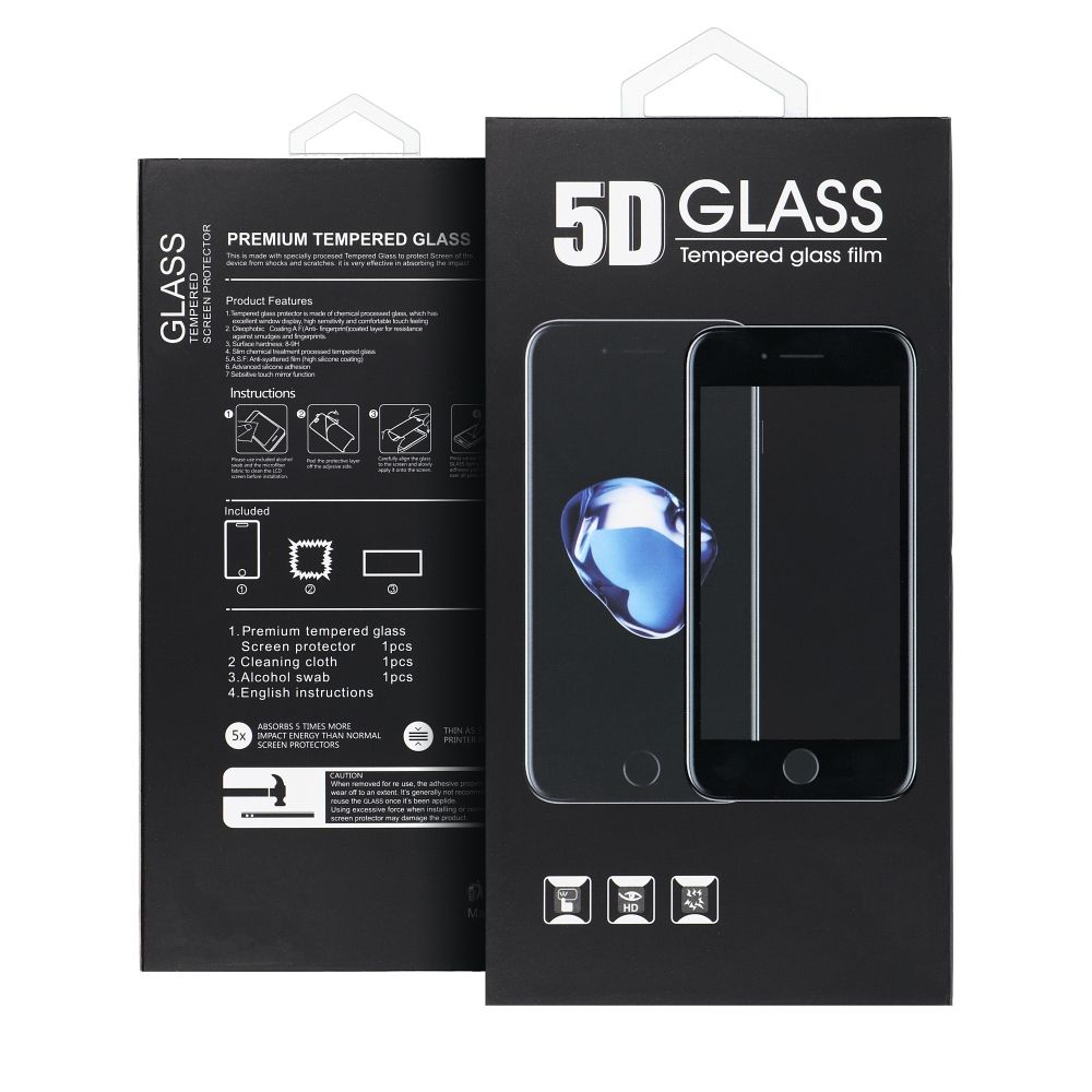 Pellicola protettiva schermo OEM per Samsung Galaxy S25+ S936, Vetro temperato, Full Glue, 5D, Nero