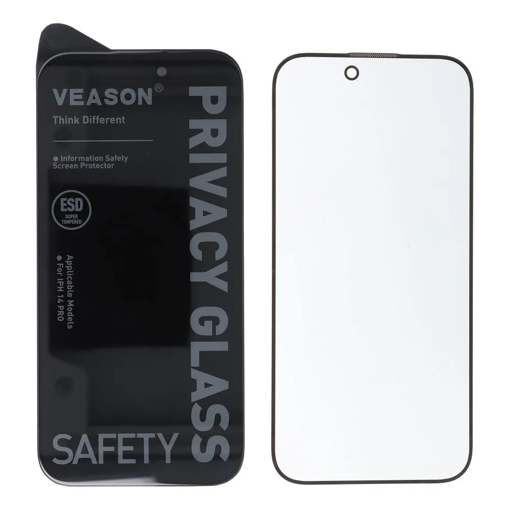 Pellicola Protettiva Schermo Privacy Veason per Apple iPhone 12 / 12 Pro, Vetro Temperato, Full Glue, 6D