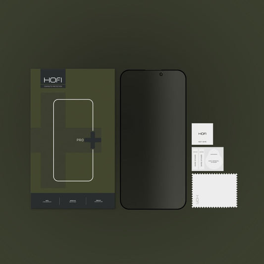 Protezione dello schermo per la privacy HOFI PRO+ per Apple iPhone 15 Pro Max, vetro protettivo, colla completa