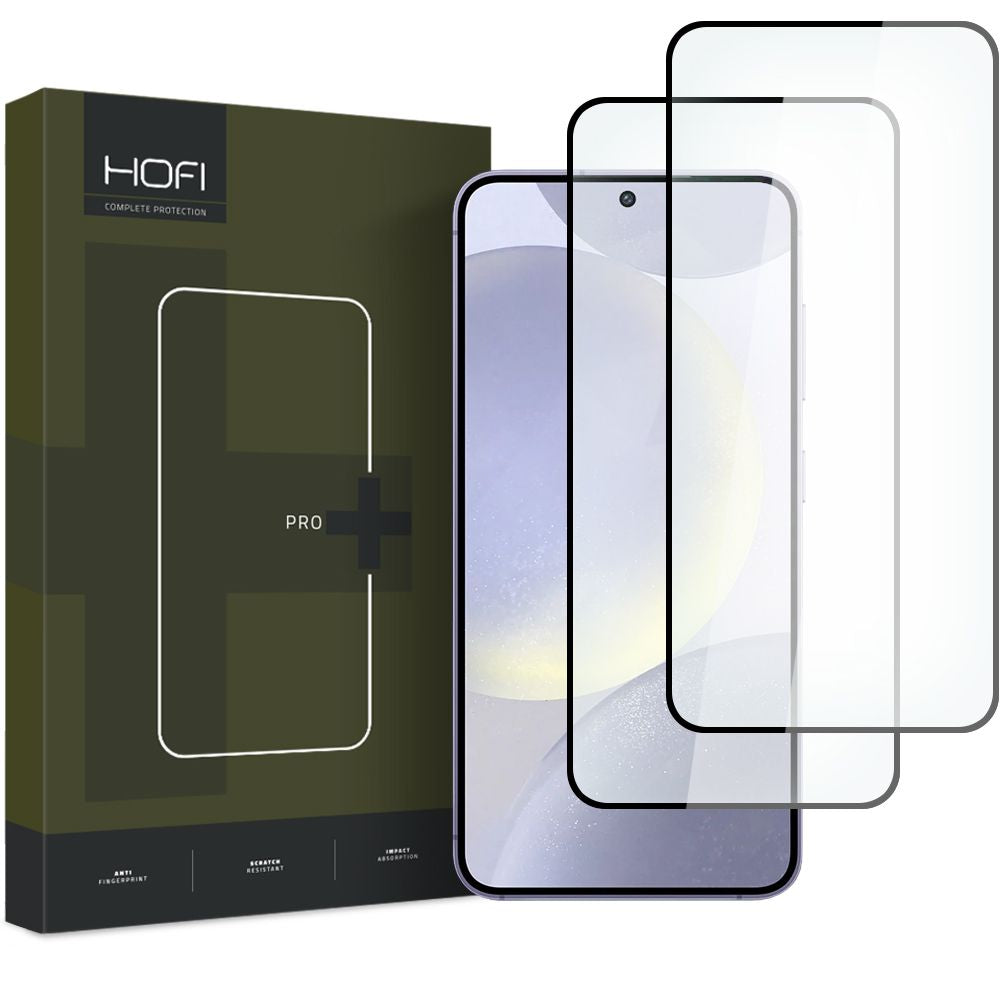 HOFI Glass PRO+ Screen Protector per Samsung Galaxy S24+ S926, vetro schermato, colla completa, set 2 pezzi, 2,5D, nero
