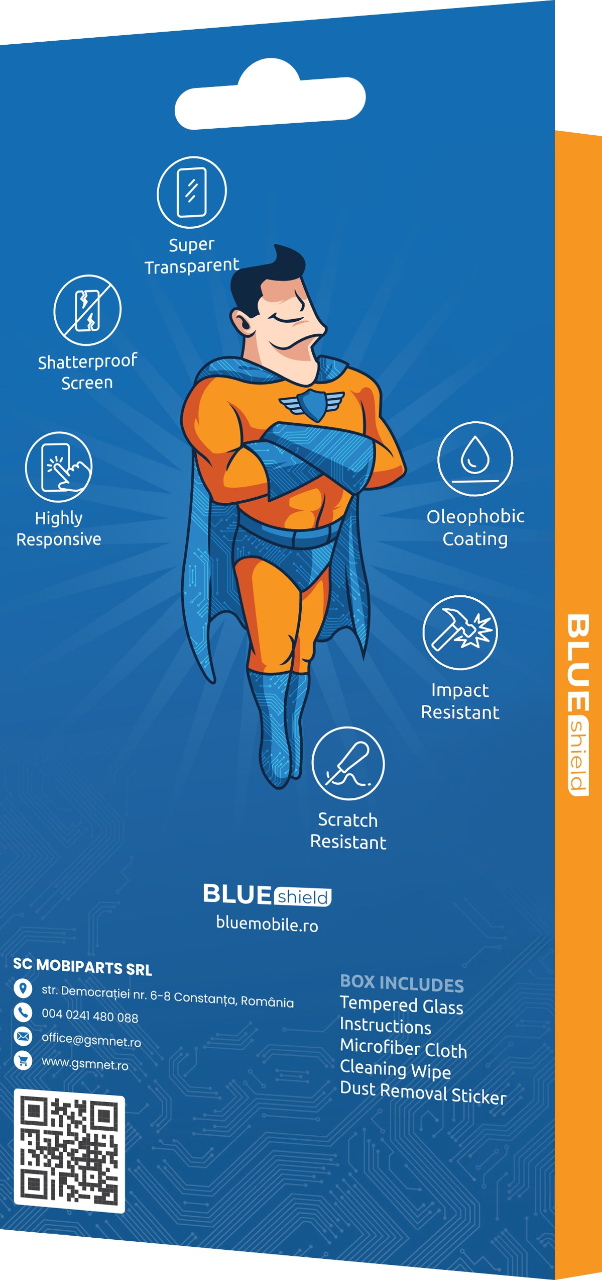 Pellicola protettiva schermo Blue Shield per Motorola Moto G04s / E14 / G24 Power / G04 / G24, Vetro Temperato, Full Glue, Compatibile con Cover, Nera