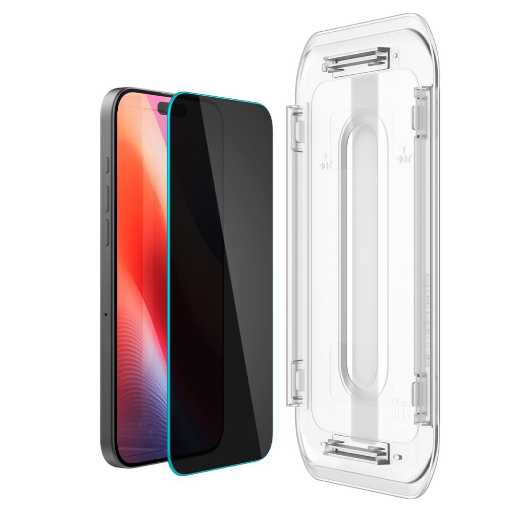 Spigen EZ FIT Privacy Screen Protector per Apple iPhone 16 Pro Max, vetro protettivo, colla completa, 2.5D AGL07908 AGL07908