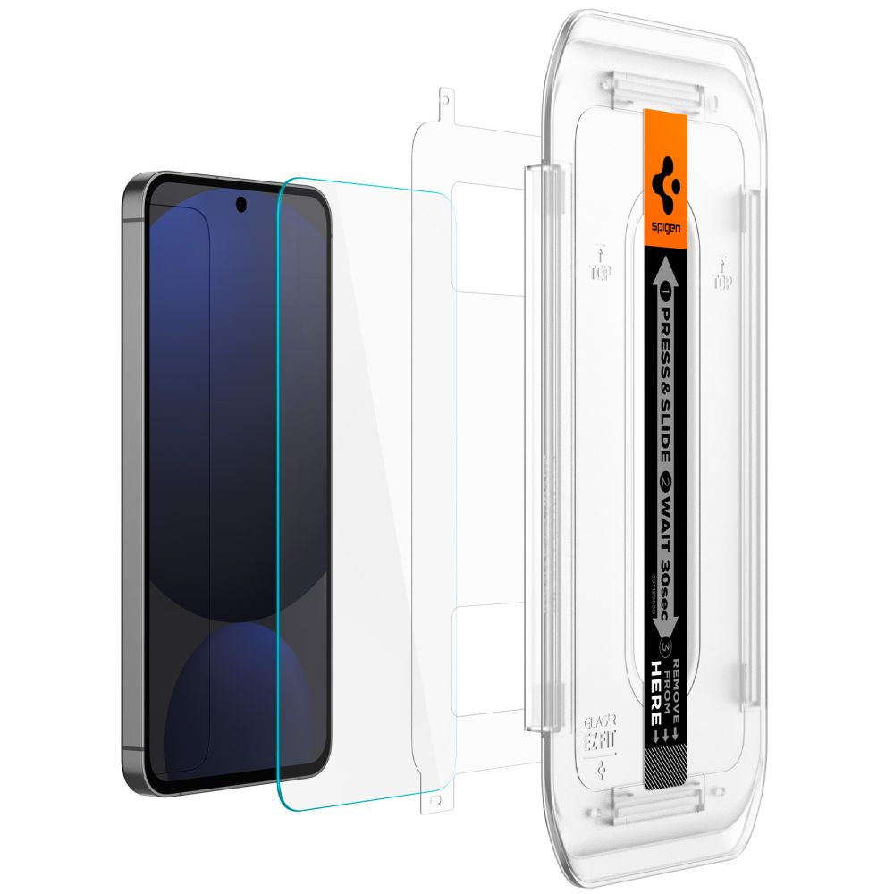 Spigen EZ FIT Pellicola protettiva per Samsung Galaxy S24 FE S721, vetro protetto, colla completa, set 2 pezzi AGL08729
