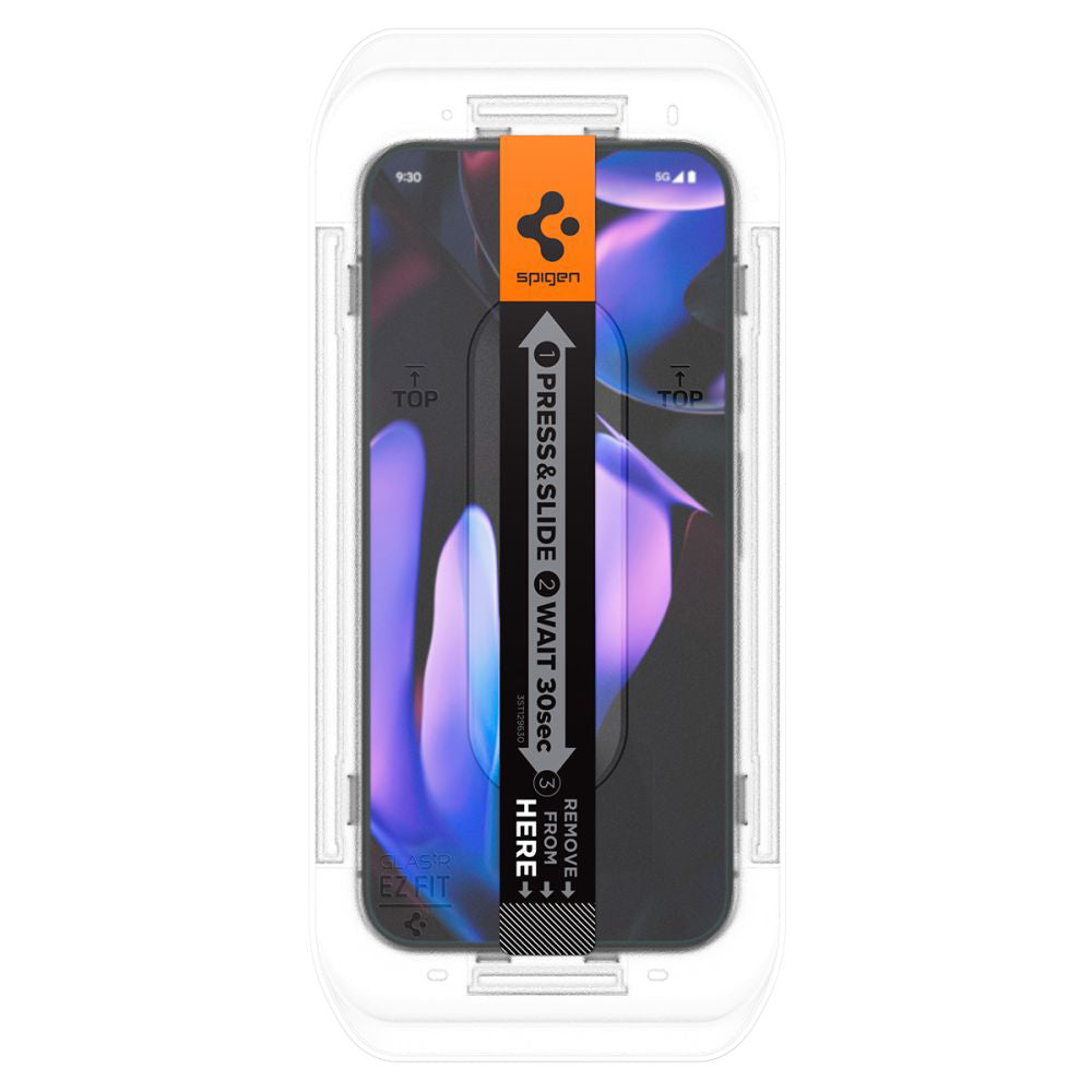 Pellicola protettiva per schermo Privacy Spigen GlastR EZ FIT per Google Pixel 9 / 9 Pro, Vetro temperato, Full Glue, Set 2 pezzi