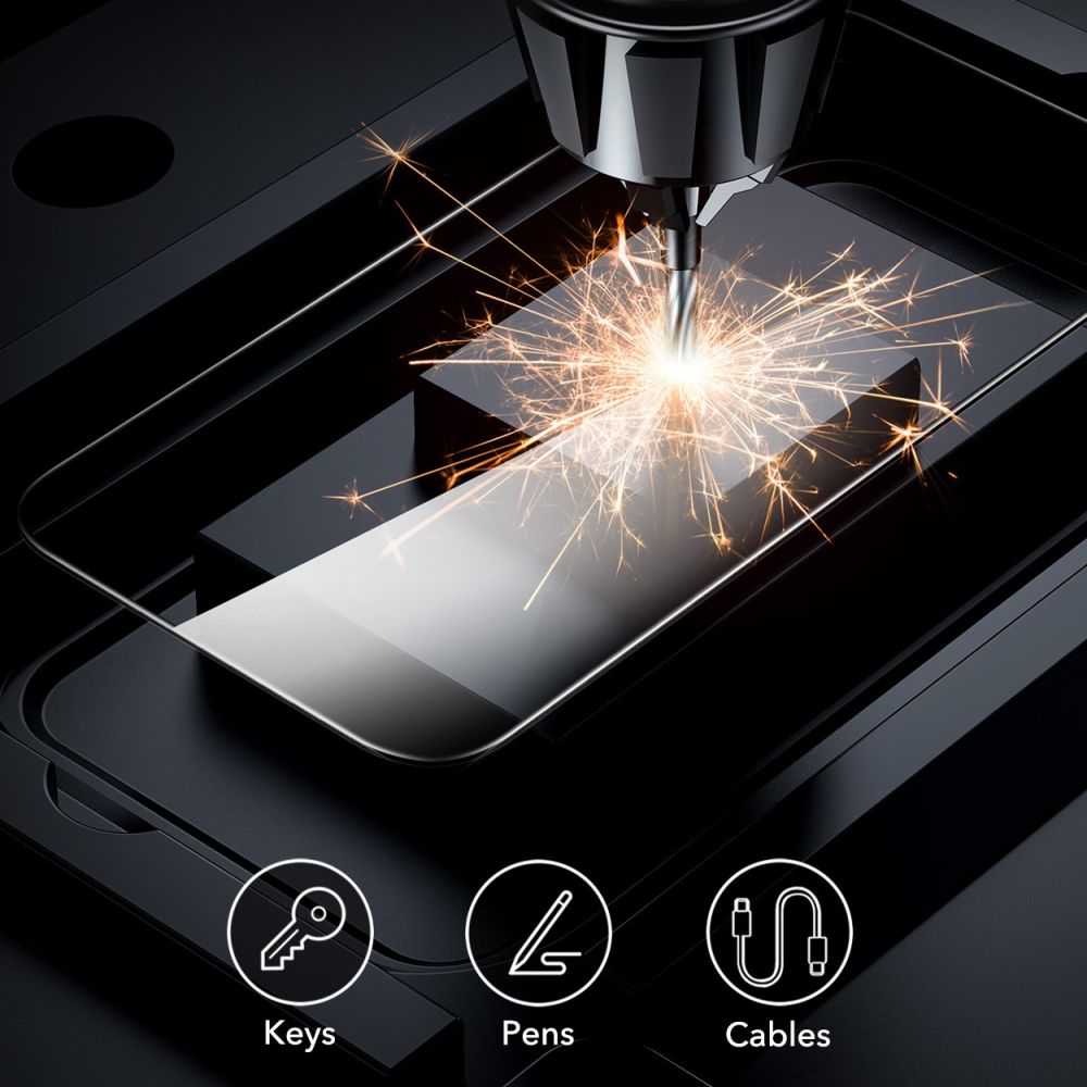 Pellicola protettiva ESR per schermo Apple iPhone 16 / 15, Vetro Temperato, Full Glue, Set 2 pezzi, Nera