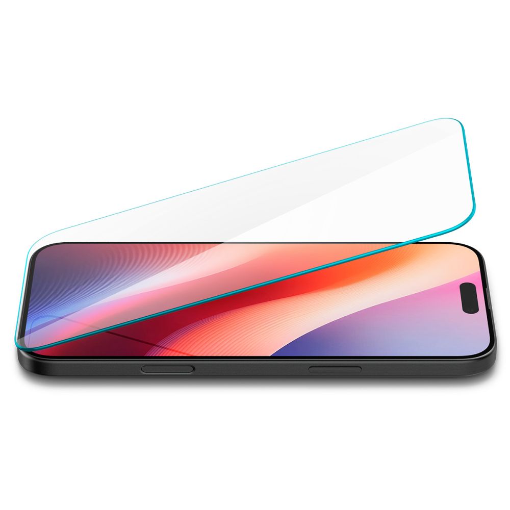 Pellicola Protettiva Schermo Spigen GlastrR Slim HD per Apple iPhone 16 / 15, Vetro Temperato, Full Glue, 2.5D AGL06910