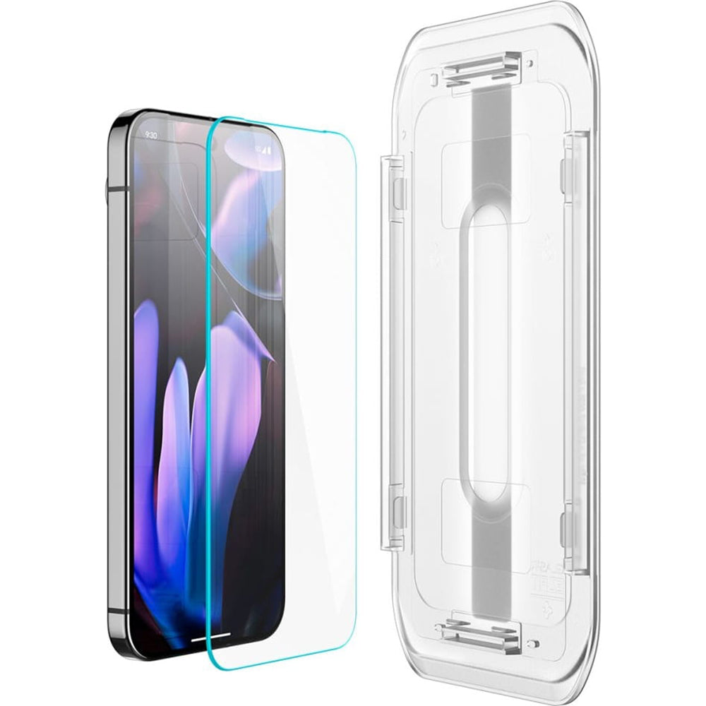 Pellicola protettiva per schermo Spigen GlastR EZ FIT per Google Pixel 9 Pro XL, Vetro Temperato, Full Glue, Set 2 pezzi
