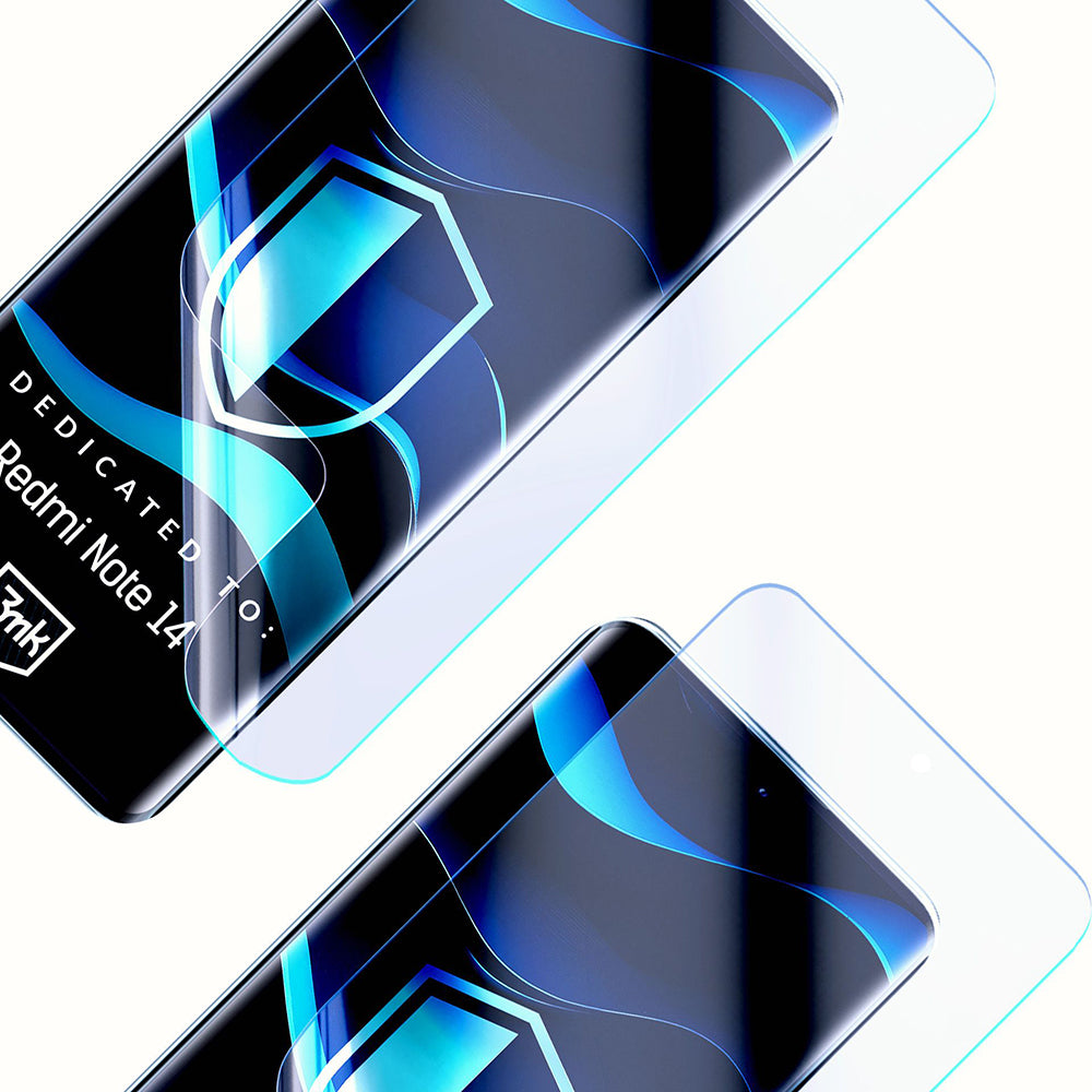 Pellicola protettiva per schermo 3MK FlexibleGlass per Xiaomi Redmi Note 14 4G (Standard), Vetro Flessibile, Colla Totale