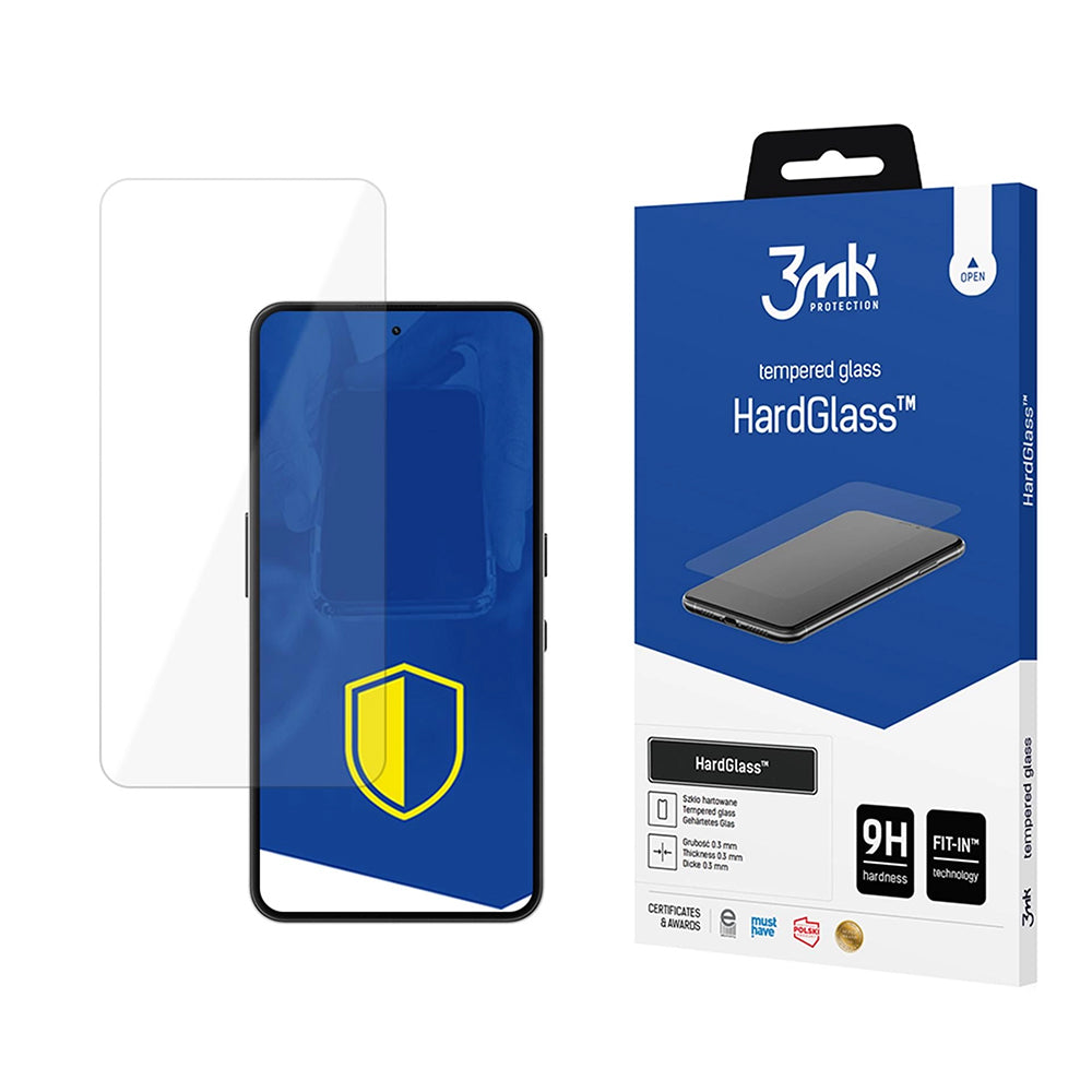 Pellicola Protettiva Schermo 3MK HardGlass per Nothing Phone (3a) Lite, Vetro Temperato, Full Glue