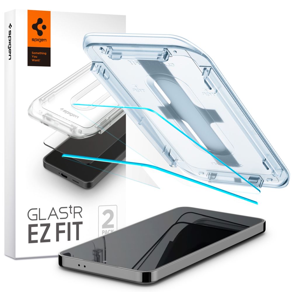 Pellicola protettiva Spigen EZ FIT per Samsung Galaxy S25 S931 / S24 S921, protezione del vetro, colla completa, set 2 pezzi