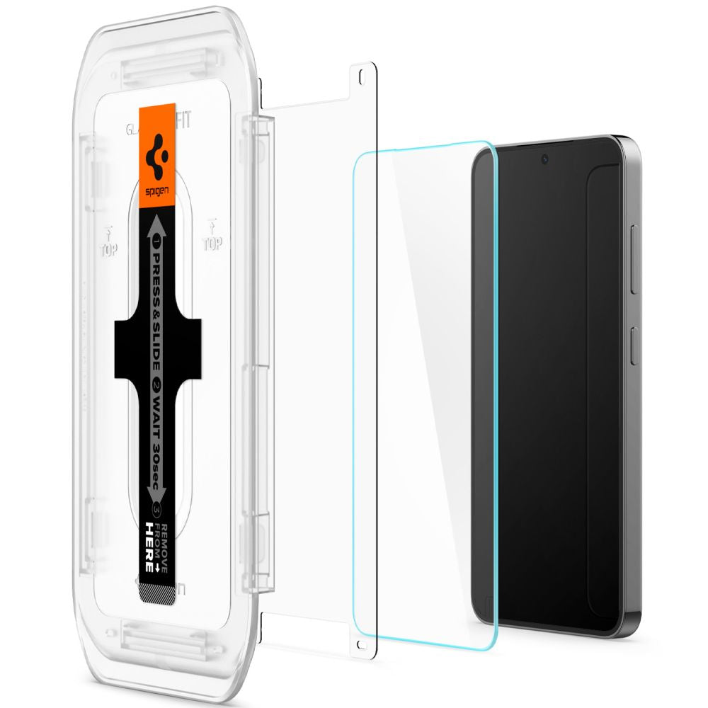 Pellicola Protettiva Schermo Spigen GlastR EZ FIT per Samsung Galaxy S25+ S936 / S24+ S926, Vetro Temperato, Full Glue, Set 2 pezzi AGL07432