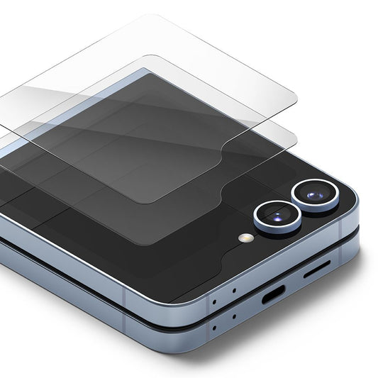 Pellicola protettiva Schermo Esterno Ringke Cover Display per Samsung Galaxy Z Flip6 F741, Vetro Temperato, AB Ultra Glue, Set 2 pezzi