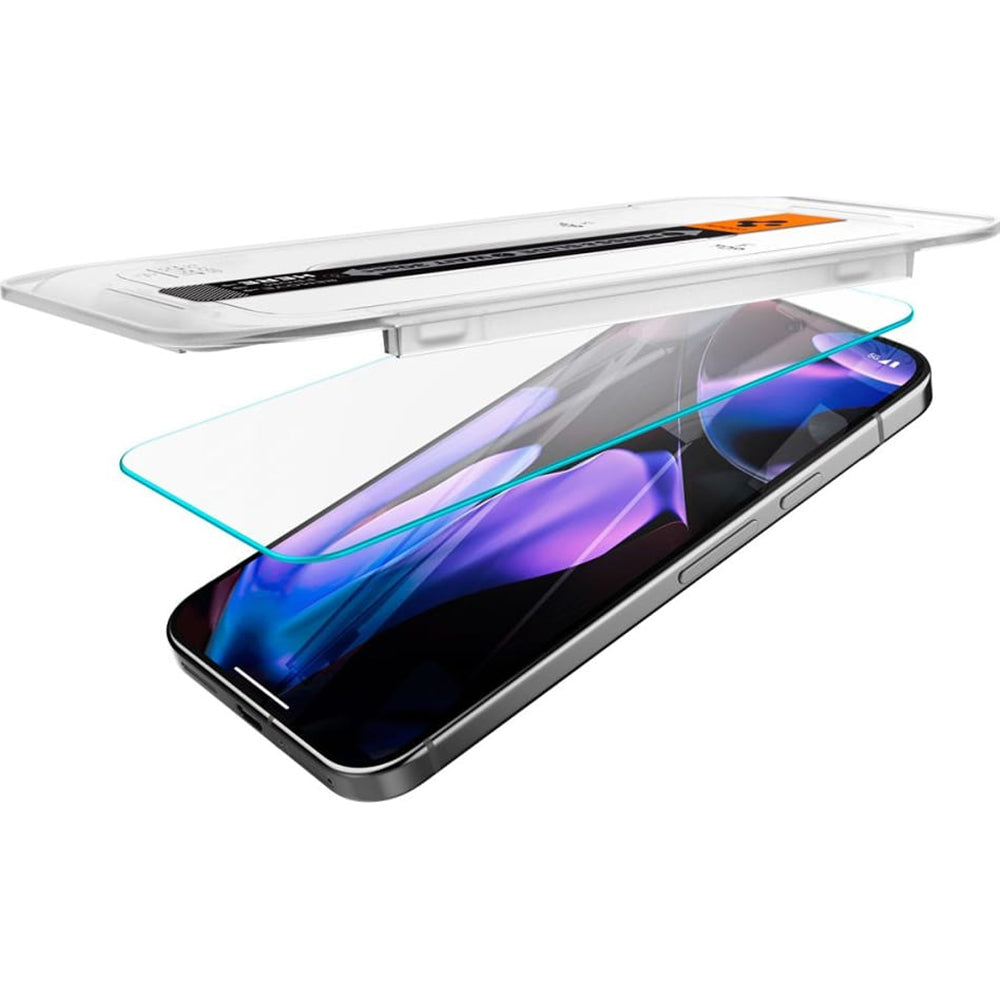 Pellicola protettiva per schermo Spigen GlastR EZ FIT per Google Pixel 9 Pro XL, Vetro Temperato, Full Glue, Set 2 pezzi