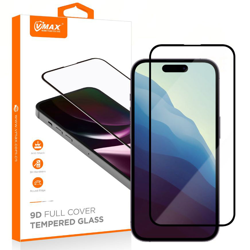 Pellicola Protettiva Schermo Vmax per Samsung Galaxy S24+ S926, Vetro Temperato, Full Glue, 9D, Nera