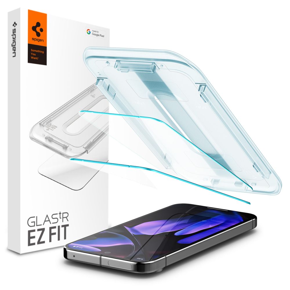 Spigen EZ FIT Pellicola protettiva per Google Pixel 9 / 9 Pro, protezione in vetro, colla completa, set 2 pezzi, 2.5D AGL08442 AGL08442