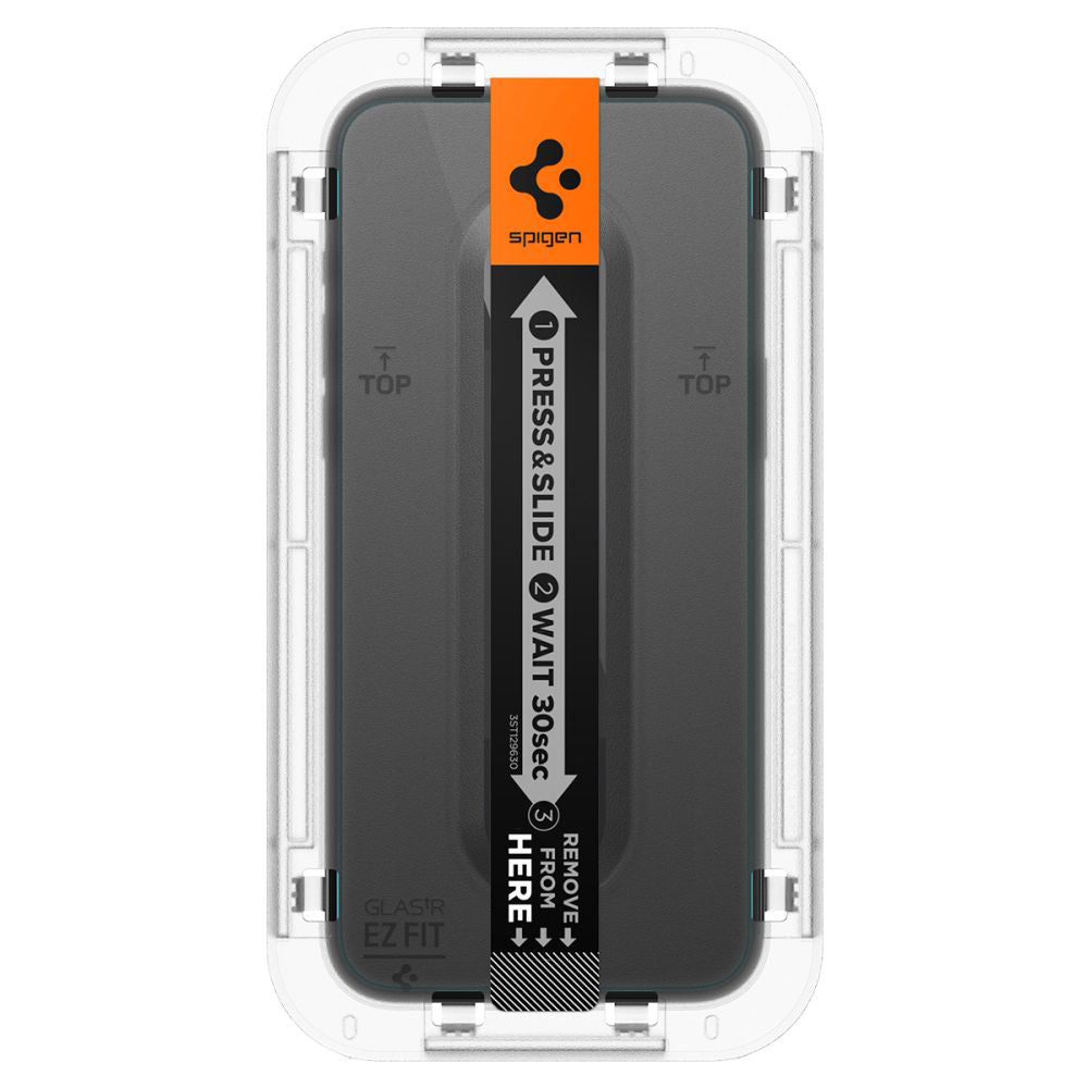 Pellicola protettiva per schermo Spigen GlastR EZ FIT per Apple iPhone 15 Pro, Vetro temperato, Full Glue, Set 2 pezzi AGL06892