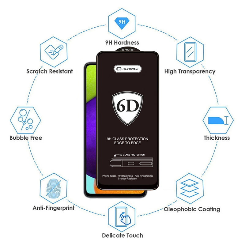 Pellicola protettiva per schermo OEM per Samsung Galaxy S26 Plus S947, Vetro temperato, Colla completa, 6D, Nera