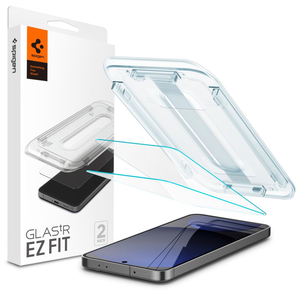 Spigen EZ FIT Pellicola protettiva per Samsung Galaxy S24 FE S721, vetro protetto, colla completa, set 2 pezzi AGL08729