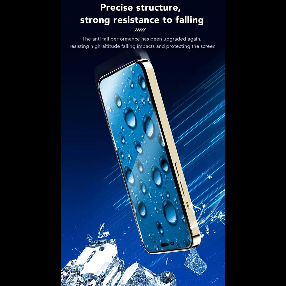 Pellicola protettiva per schermo Anank 3X Rinforzata per Apple iPhone 16 Pro, Vetro Temperato, Full Glue, 2.5D, Nero