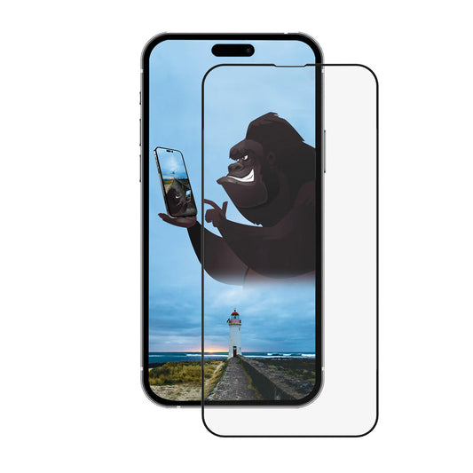 Pellicola protettiva per schermo Anank 5X Rinforzata CG per Apple iPhone 15, Vetro temperato, Colla completa, 2.5D, Nera