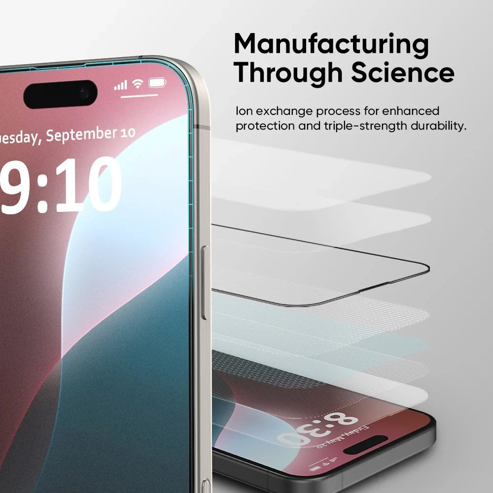 Pellicola Protettiva Schermo Anank 5X Rinforzata Invisibile per Apple iPhone 17 Air, Vetro Temperato, Full Glue, 3D, Nera