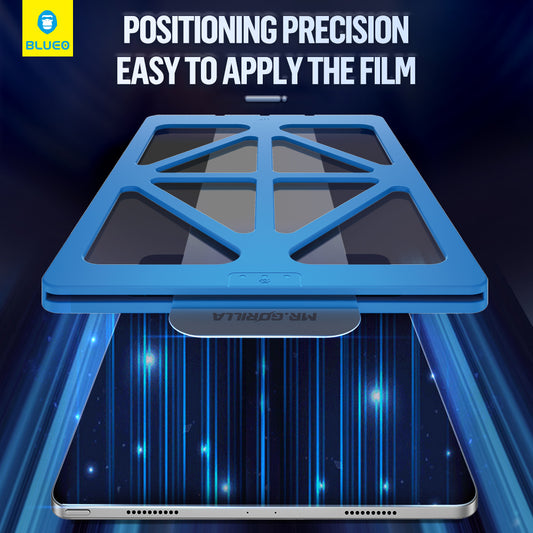Blueo HD Applicator Pro Screen Protector for Apple iPad Air 13 (2024), Tempered Glass, Full Glue