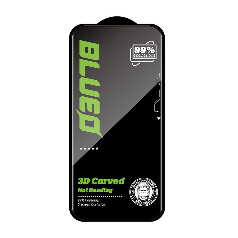 Pellicola protettiva per schermo Blueo HD per Apple iPhone 16 Pro Max, Vetro temperato, Full Glue, 3D, Nero