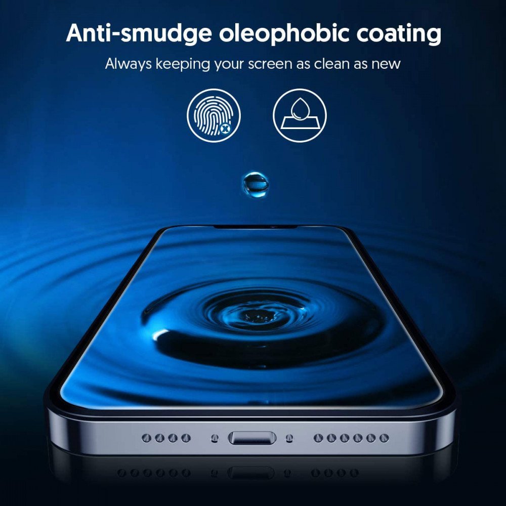 Pellicola protettiva per schermo Blueo HD per Apple iPhone 17 Pro Max / 16 Pro Max, vetro temperato, Full Glue, 2.5D, set da 5 pezzi, nero