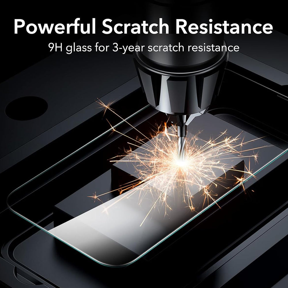 Pellicola protettiva ESR per Apple iPhone 17 / 16 Pro, Vetro Temperato, Full Glue, Set 3 pezzi, Nera
