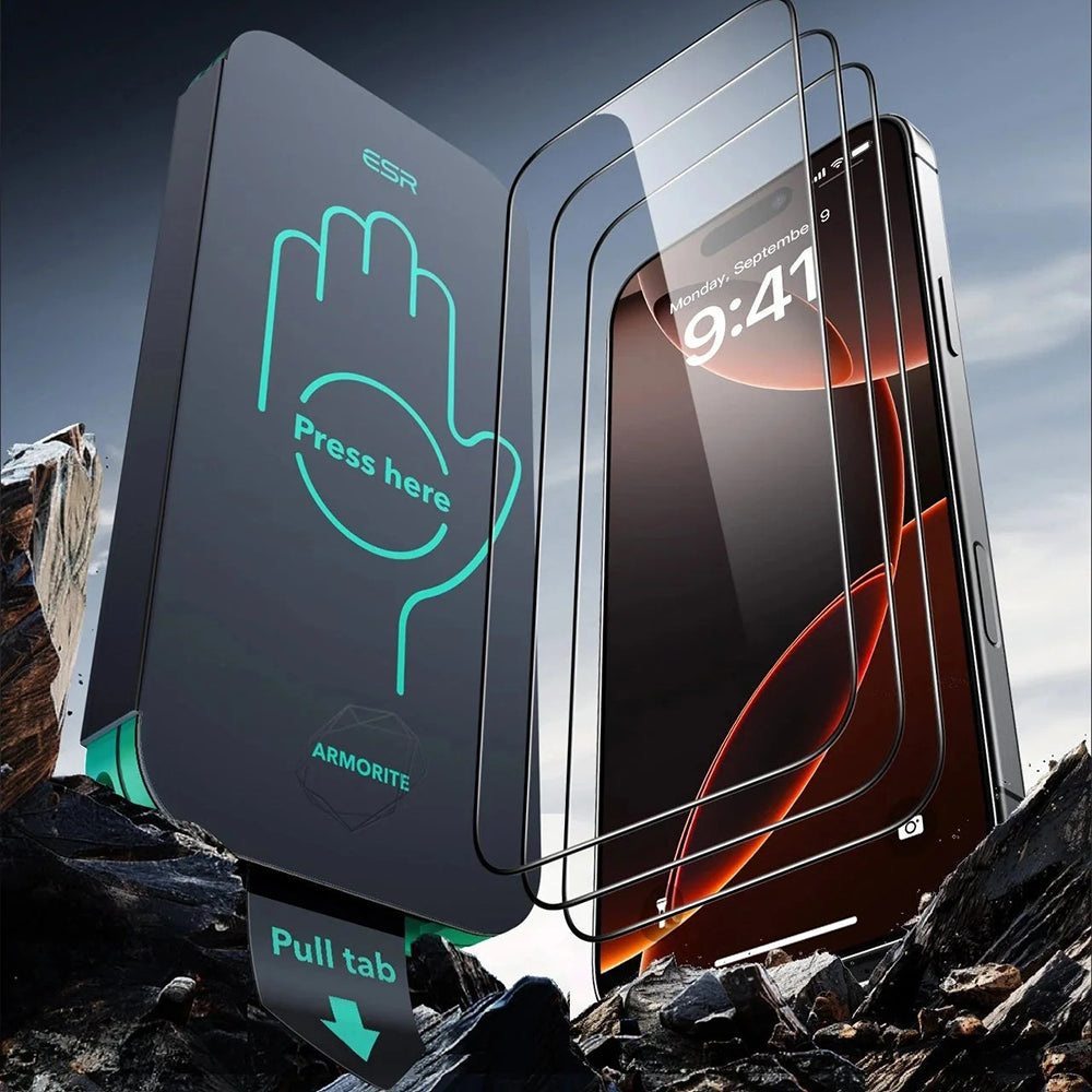Pellicola protettiva schermo ESR Armorite UltraFit per Apple iPhone 17 Air, Vetro Temperato, Full Glue, Set 3 pezzi, Nera