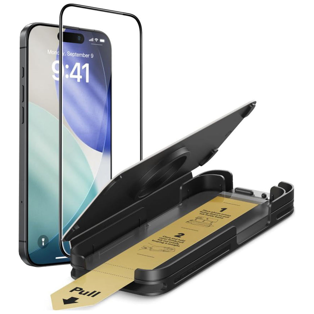 Pellicola protettiva per schermo ESR UltraFit Armorite Pro per Apple iPhone 17 / 16 Pro, Vetro Temperato, Full Glue, Nera