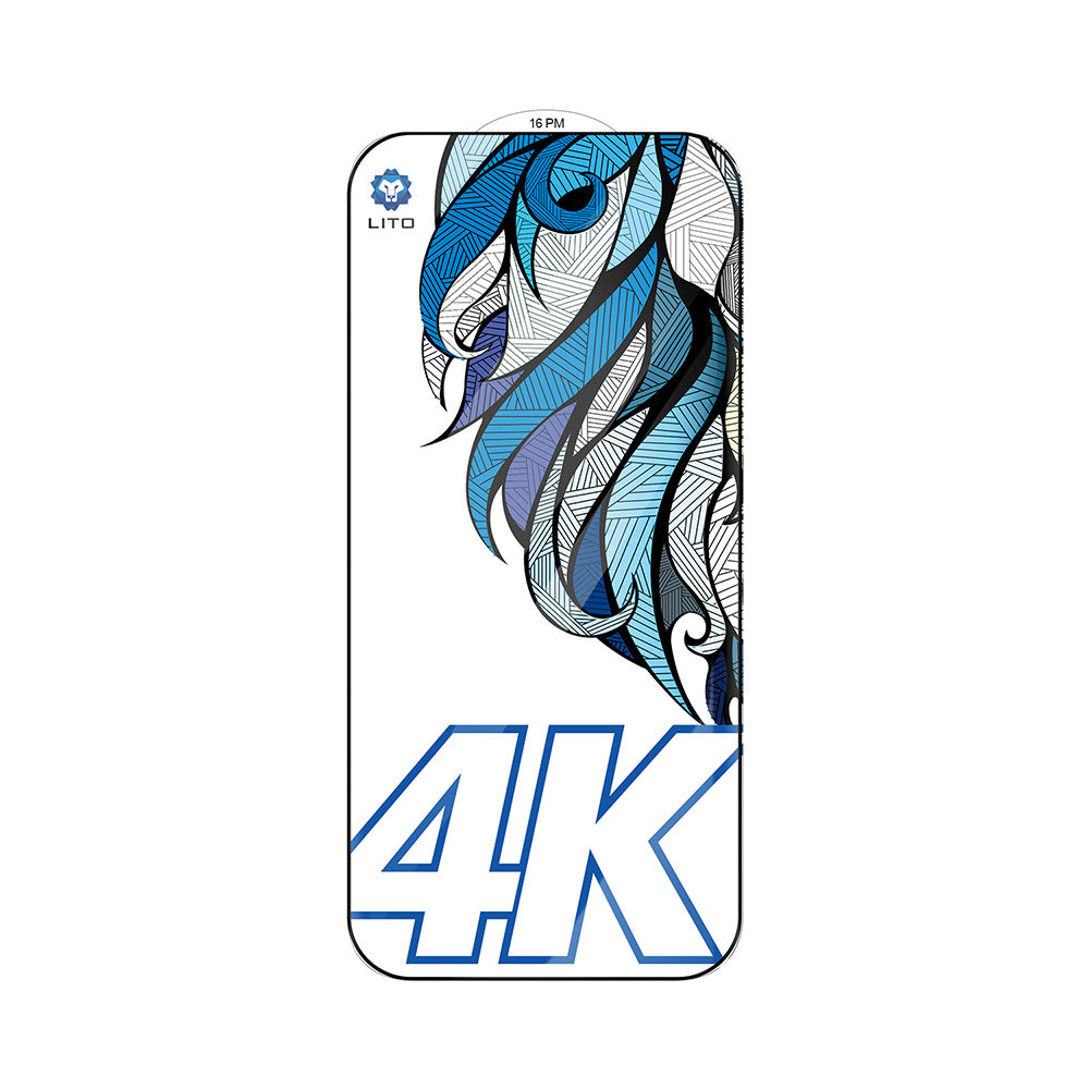 Pellicola Protettiva Schermo Lito D+ Max 4K per Apple iPhone 17 / 16 Pro, Vetro Temperato, Full Glue, Nera
